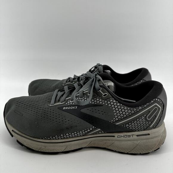 Brooks Ghost 14 Running Shoes Mesh Low Top Lace Up Road Outdoor Gray 10 4E